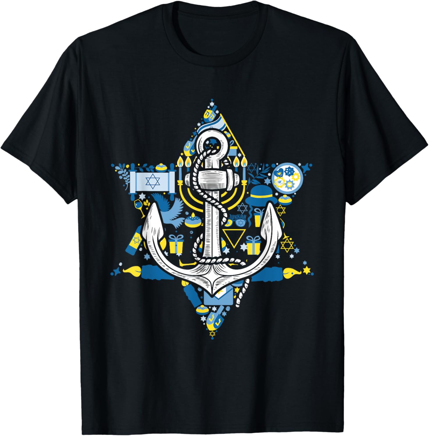 Anchor Menorah Star Hanukkah Boating Sailing Chanukah Jewish