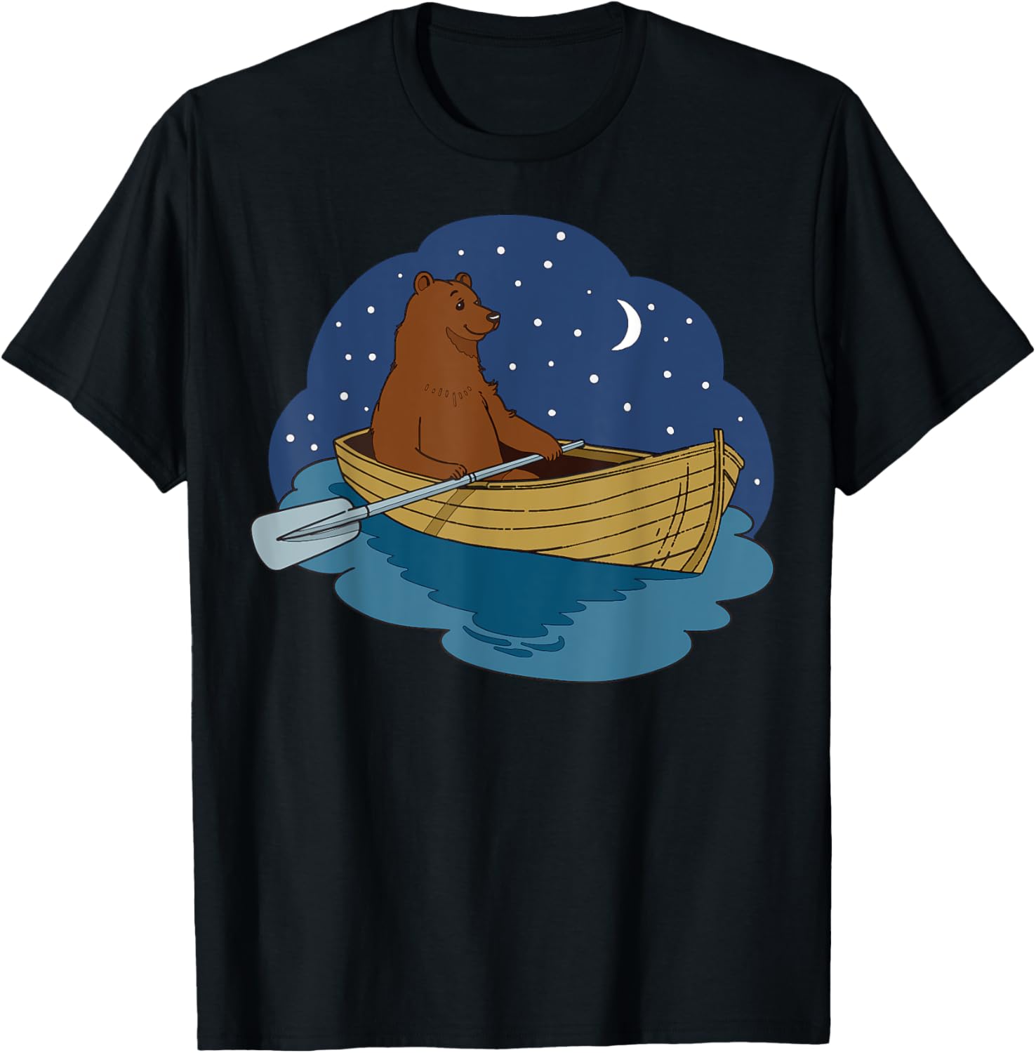 Cartoon Bear Fishing In A Boat Kids