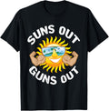 Suns Out Guns Out Funny Fitness Muscle Workout Retro T Shirt Men
