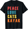 Peace Love Cats Kayak Funny Kayaking Boating Cat