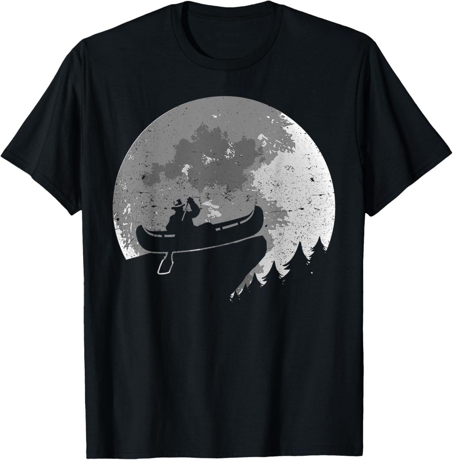 Full Moon Canoe Boat Funny Canoeing