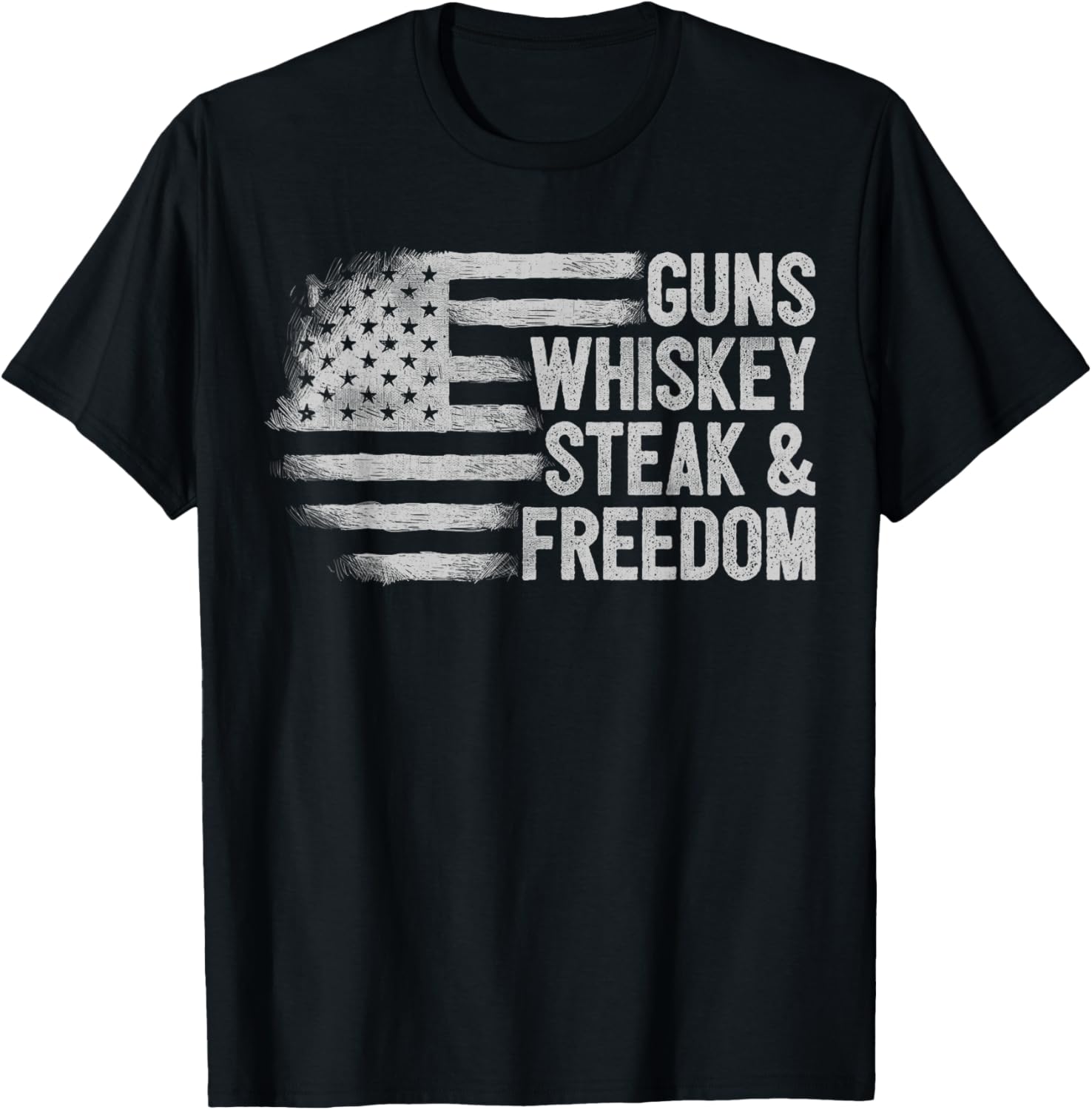 Gun Whiskey Steak Freedom Usa American Flag 2Nd Amendment