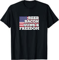 Beer Bacon Guns Freedom Tshirt Pro 2A Fourth Of July 4Th