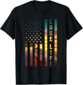Lake Life Fisherman Sunset American Flag Bass Fishing