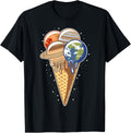 Ice Cream T Shirt Planets in Space for Women Kids Men