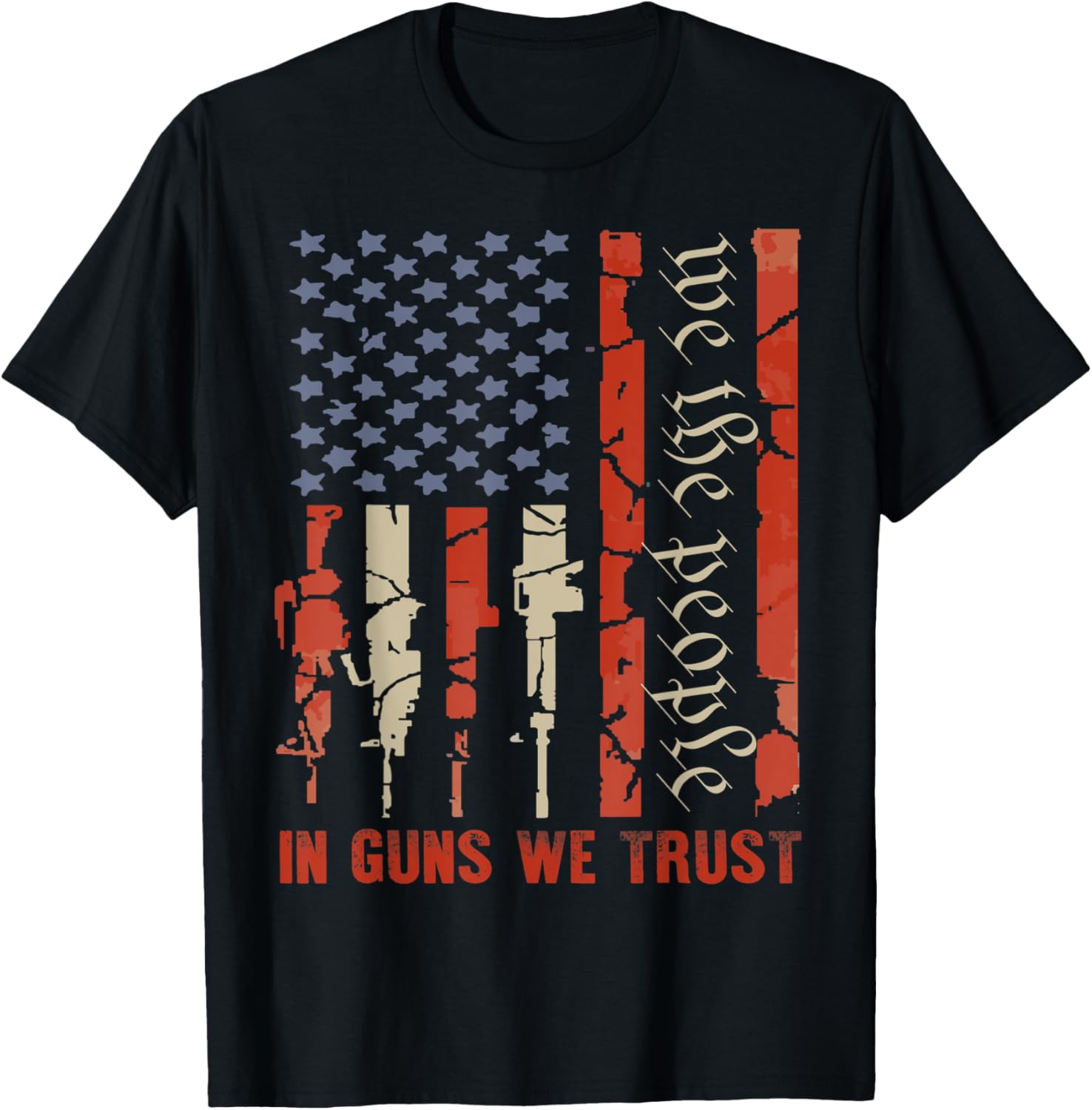 American Flag Patriotic Guns We People In Guns We Trust