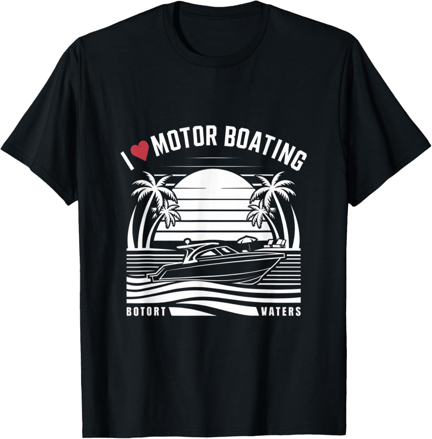I Love Motor Boating Funny Boating Vintage Boat