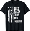 Beer Bacon Guns Freedom Usa Flag Dad Mens 4Th July Gun