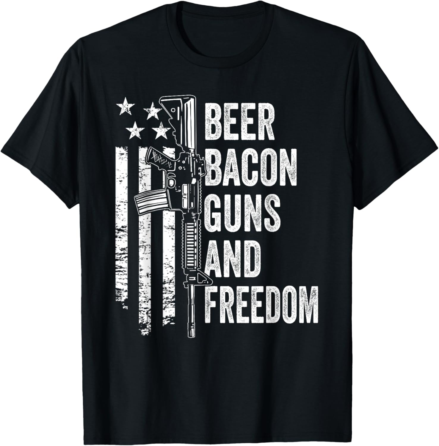 Beer Bacon Guns Freedom Usa Flag Dad Mens 4Th July Gun