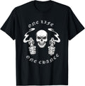 Mens One Life One Chance Skull Design With Two Guns