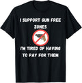 Funny Gun Free Zone Novelty T Shirt 2A Retro Ammo