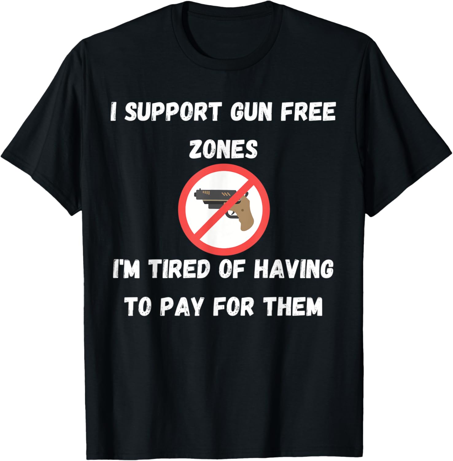Funny Gun Free Zone Novelty T Shirt 2A Retro Ammo