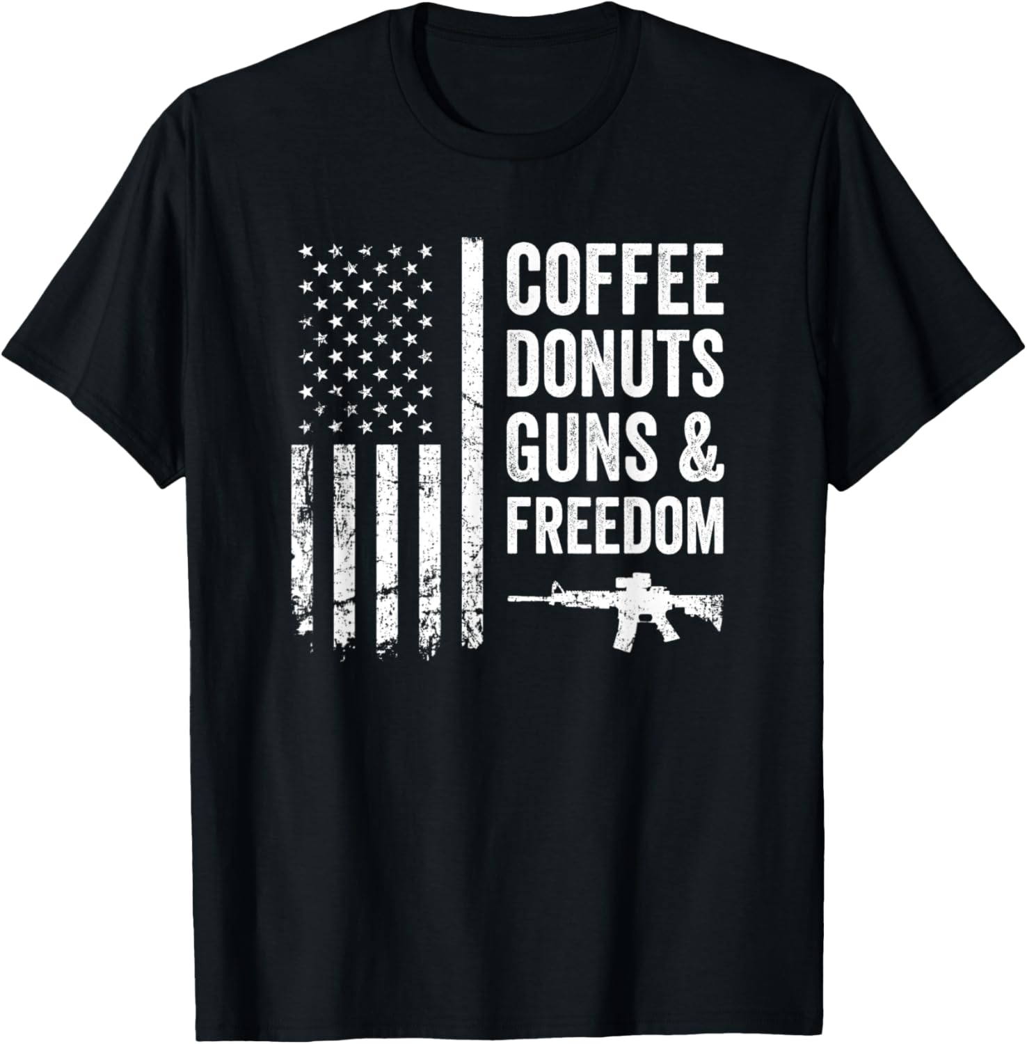 Coffee Donuts Guns Freedom Usa Flag Funny Gun Joke