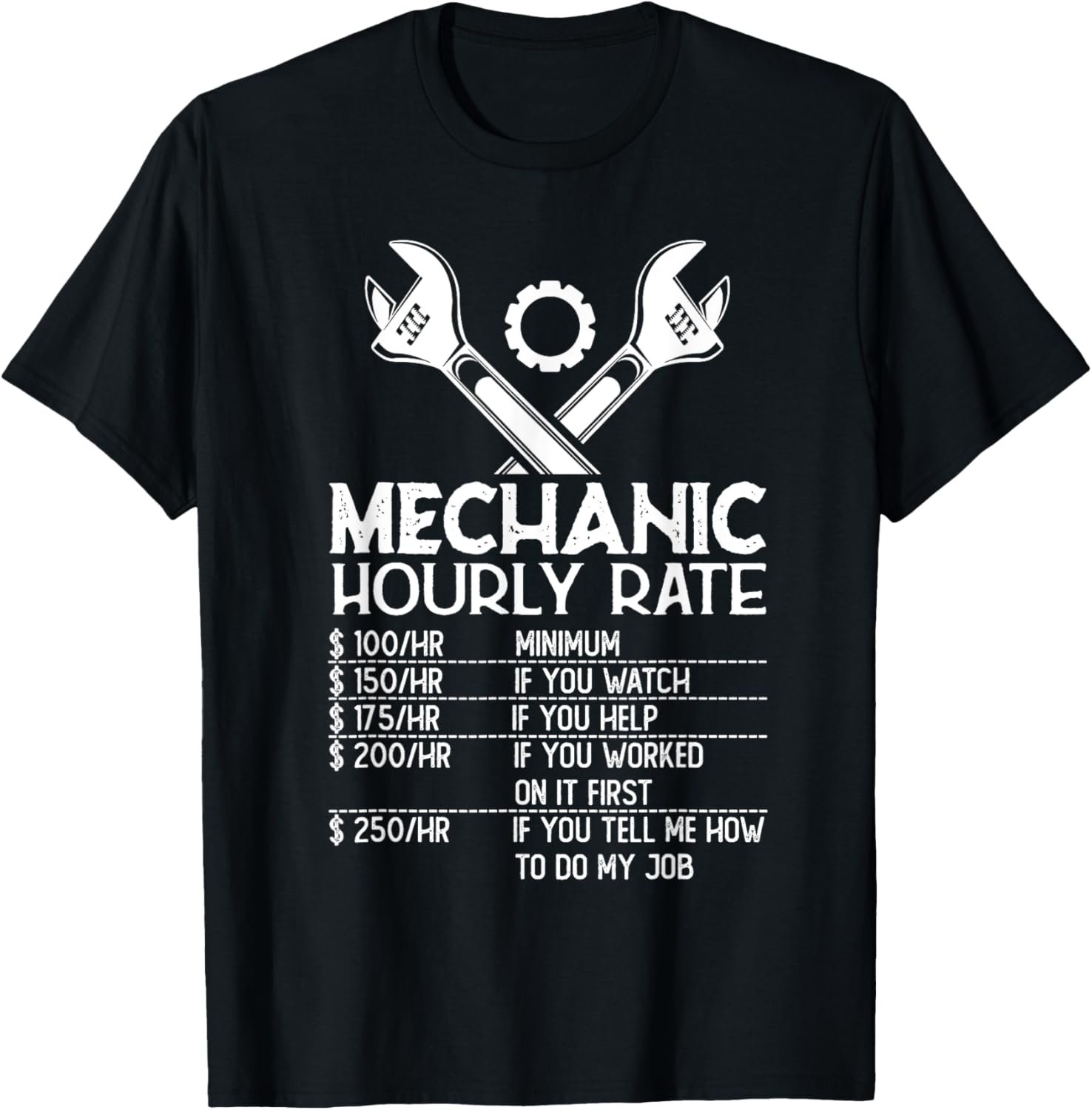 Mechanic Hourly Rate Funny Car Mechanics Mens Gifts