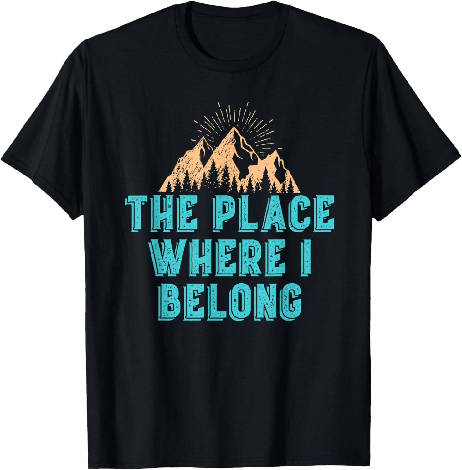 Vintage Distressed Place I Belong Retro Turquoise Letters