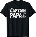 Captain Papa Pontoon Lake Sailor Fishing Boating Fathers