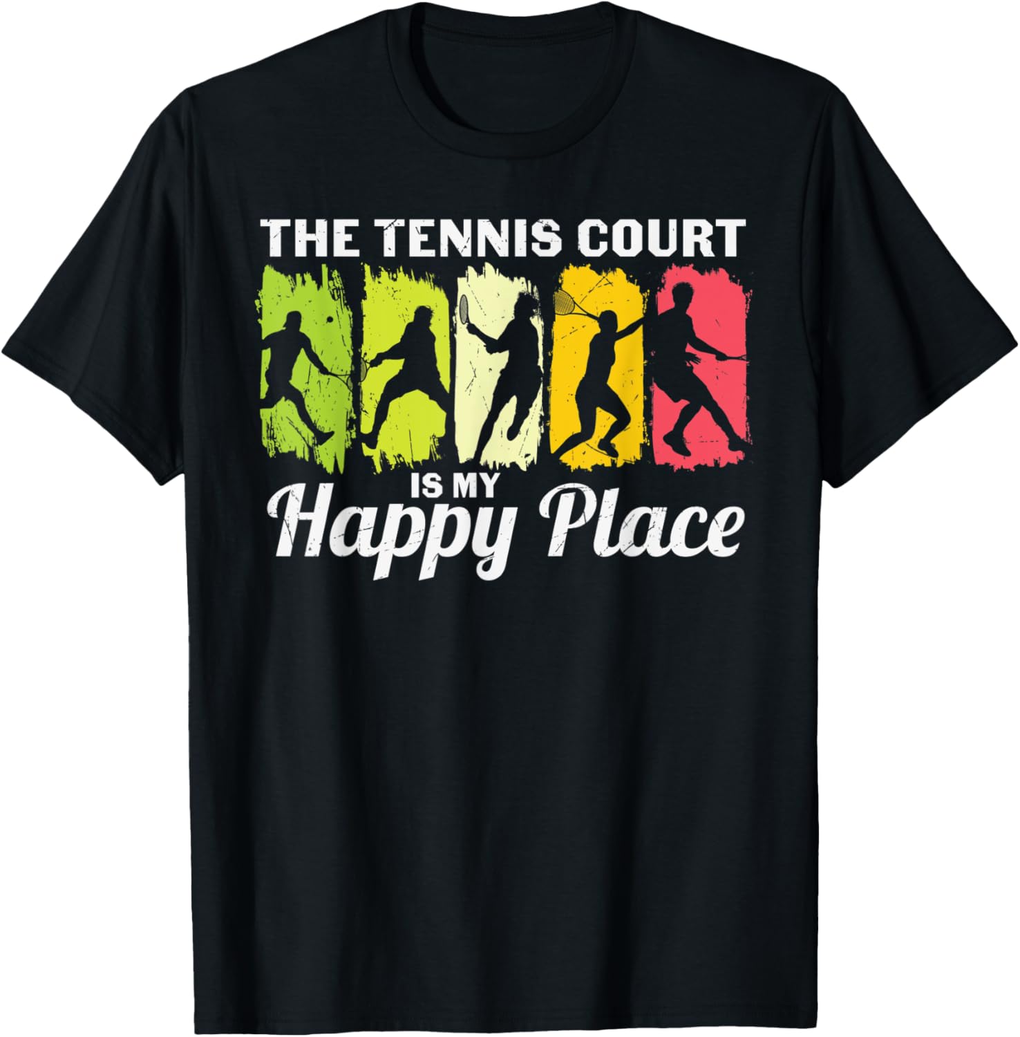 Tennis Court Happy Place Vintage Sports Player Athlete Coach
