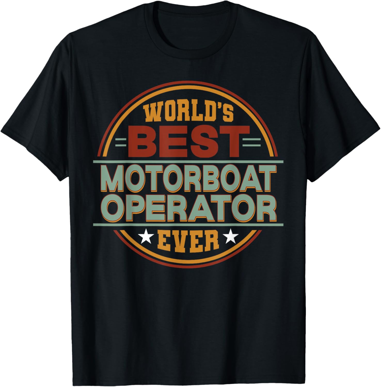 Retro Badge Worlds Best Motorboat Operator