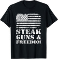 Steak Guns Freedom Bbq Meat Grilling Usa Flag Pro Gun T Shirt