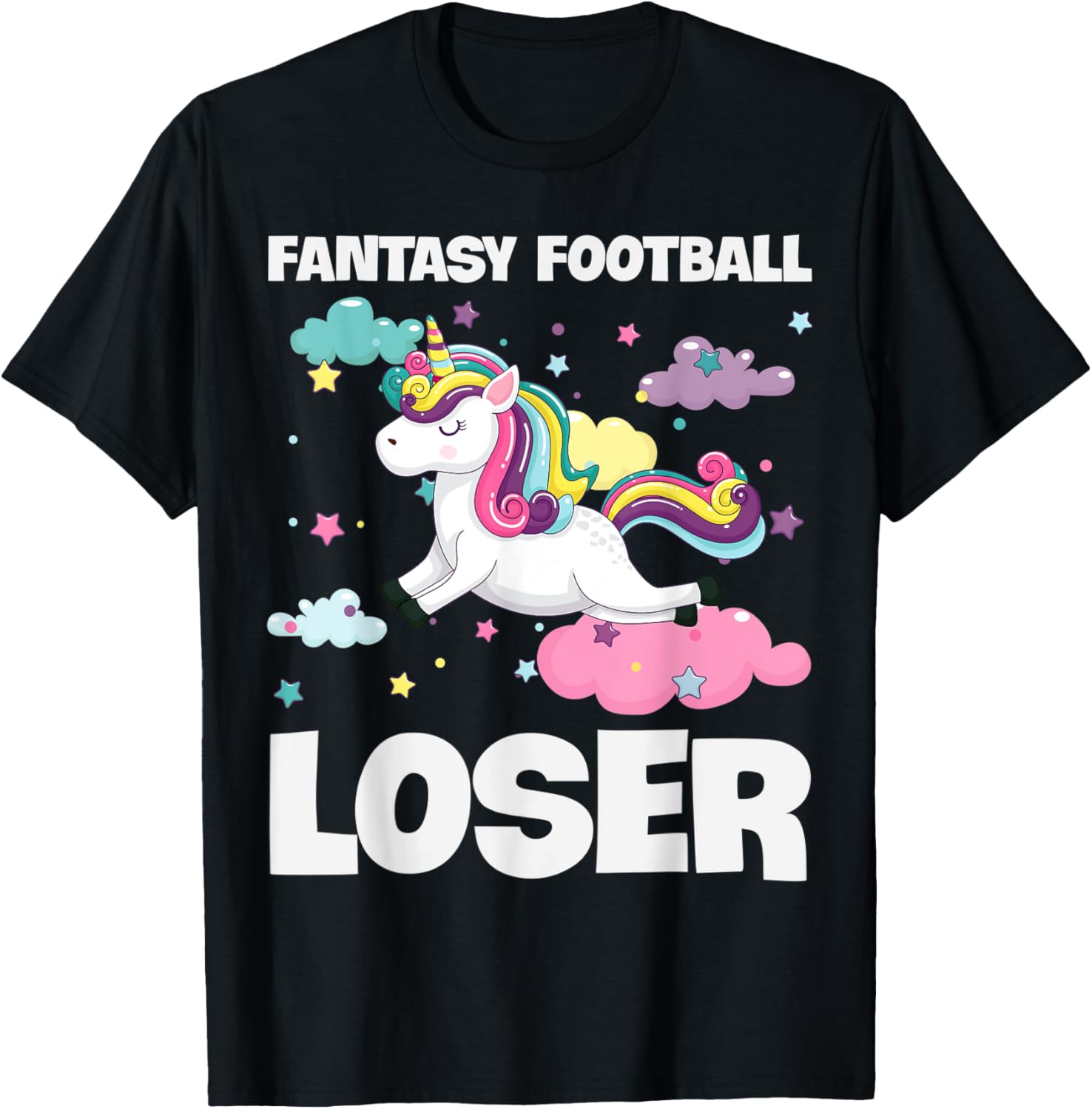 Funny Fantasy Football Loser Unicorn Rainbow Last Place