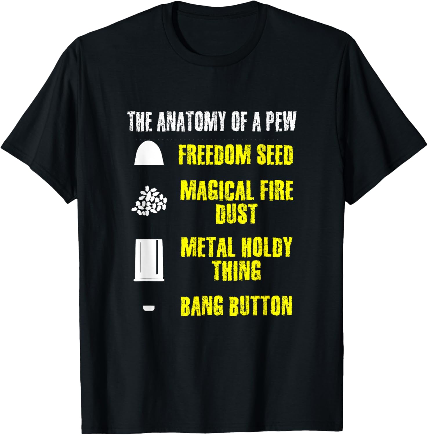 Funny Anatomy Of A Pew T Shirt Guns Freedom Amendment