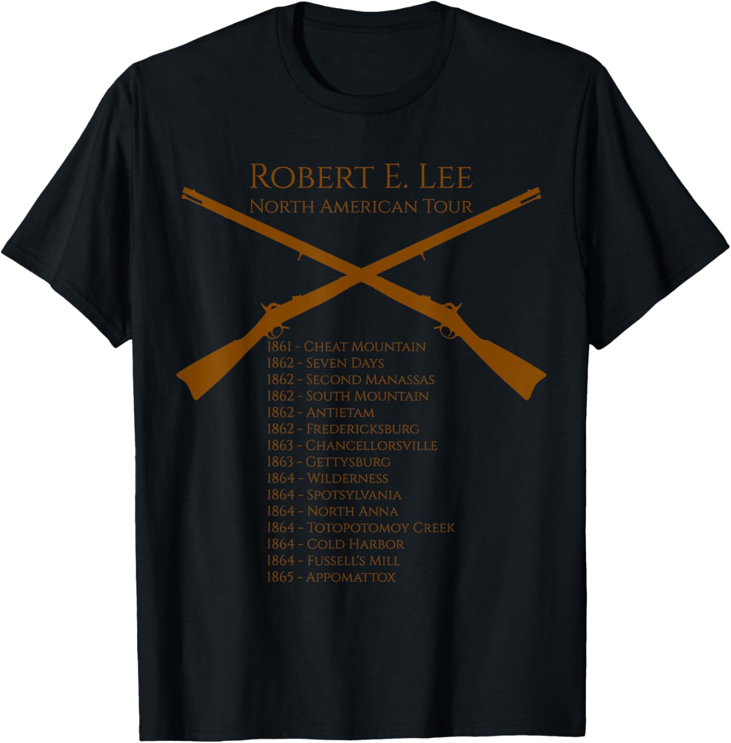 Civil War Tee Shirt Robert E Lee North American Tour