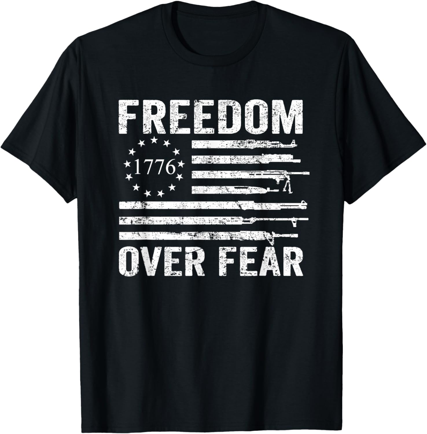 Freedom Over Fear Pro Gun Rights 2Nd Amendment Guns Flag