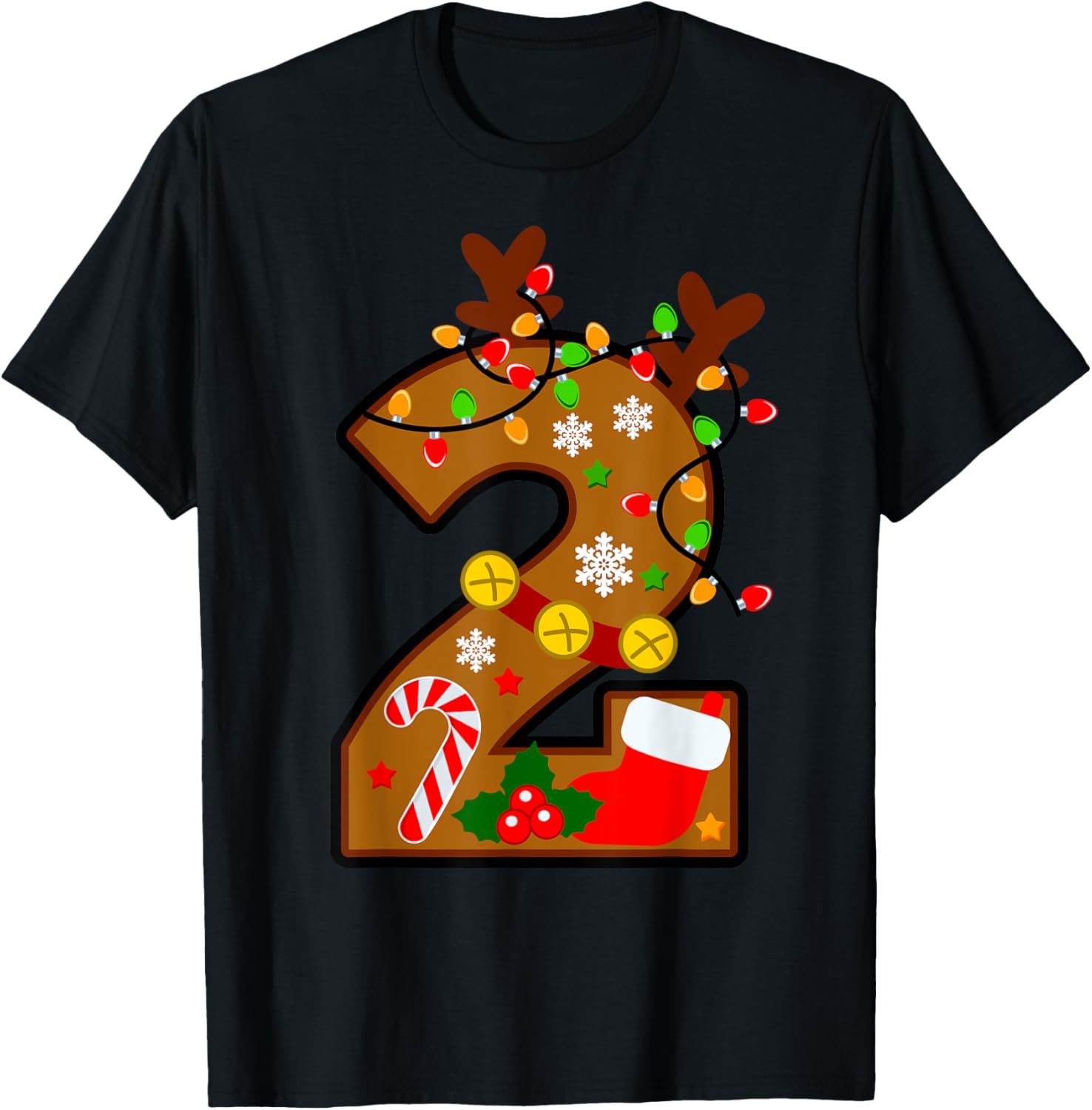 2 Year Old Christmas Reindeer 2rd Birthday Kids Cute Funny