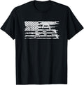 Gun Lover Distressed American Flag With Guns Amazing T Shirt Women Men