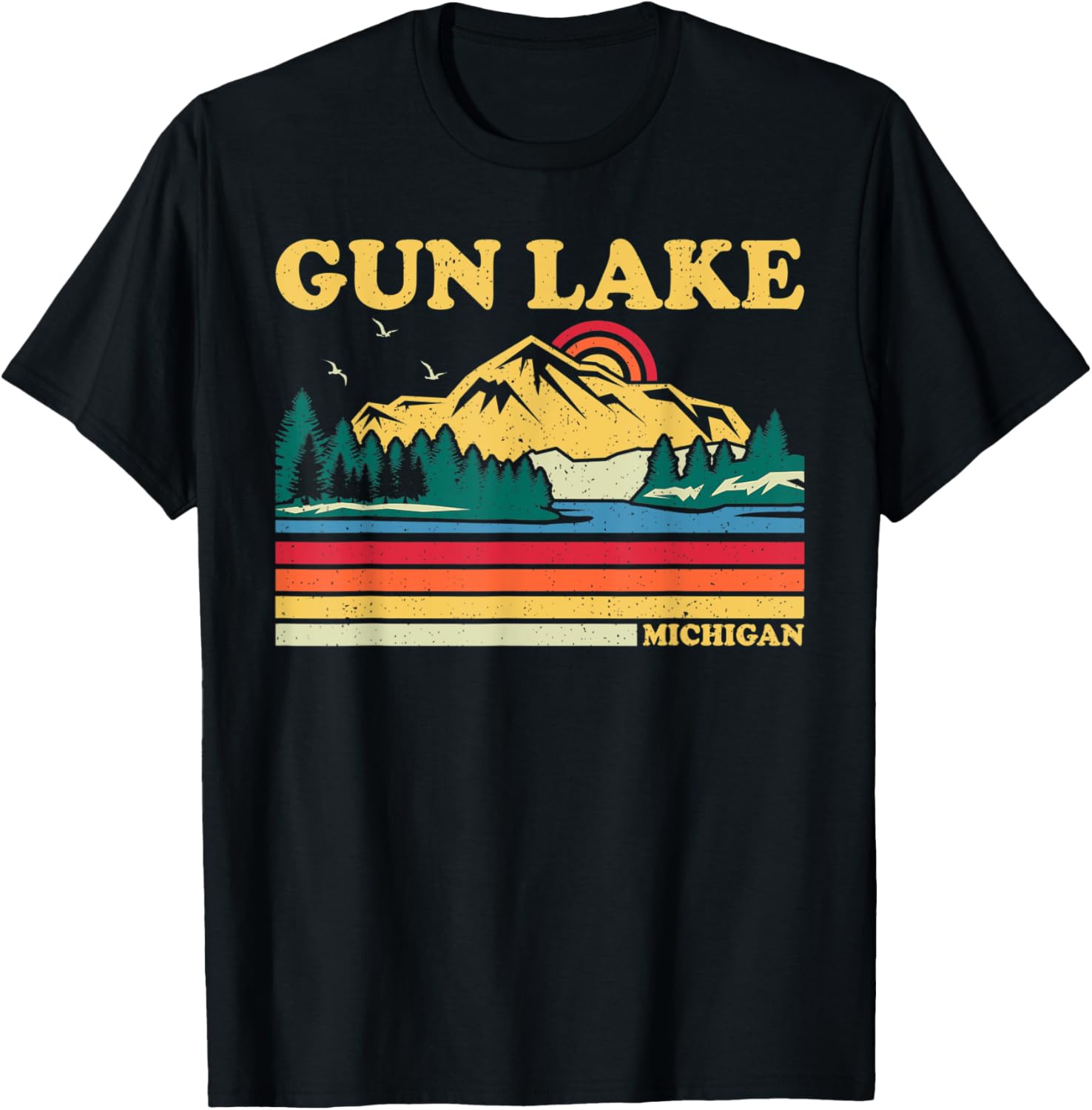 Vintage Retro Family Vacation Michigan Gun Lake