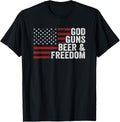 God Guns Beer Freedom Funny Drinking Gun Usa Flag T Shirt Women