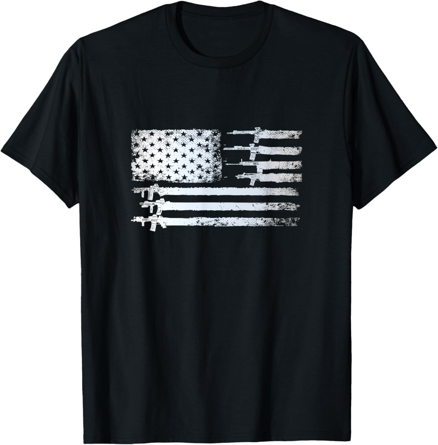 Guns Flag Distressed Gift Tshirts Veterans Hunters