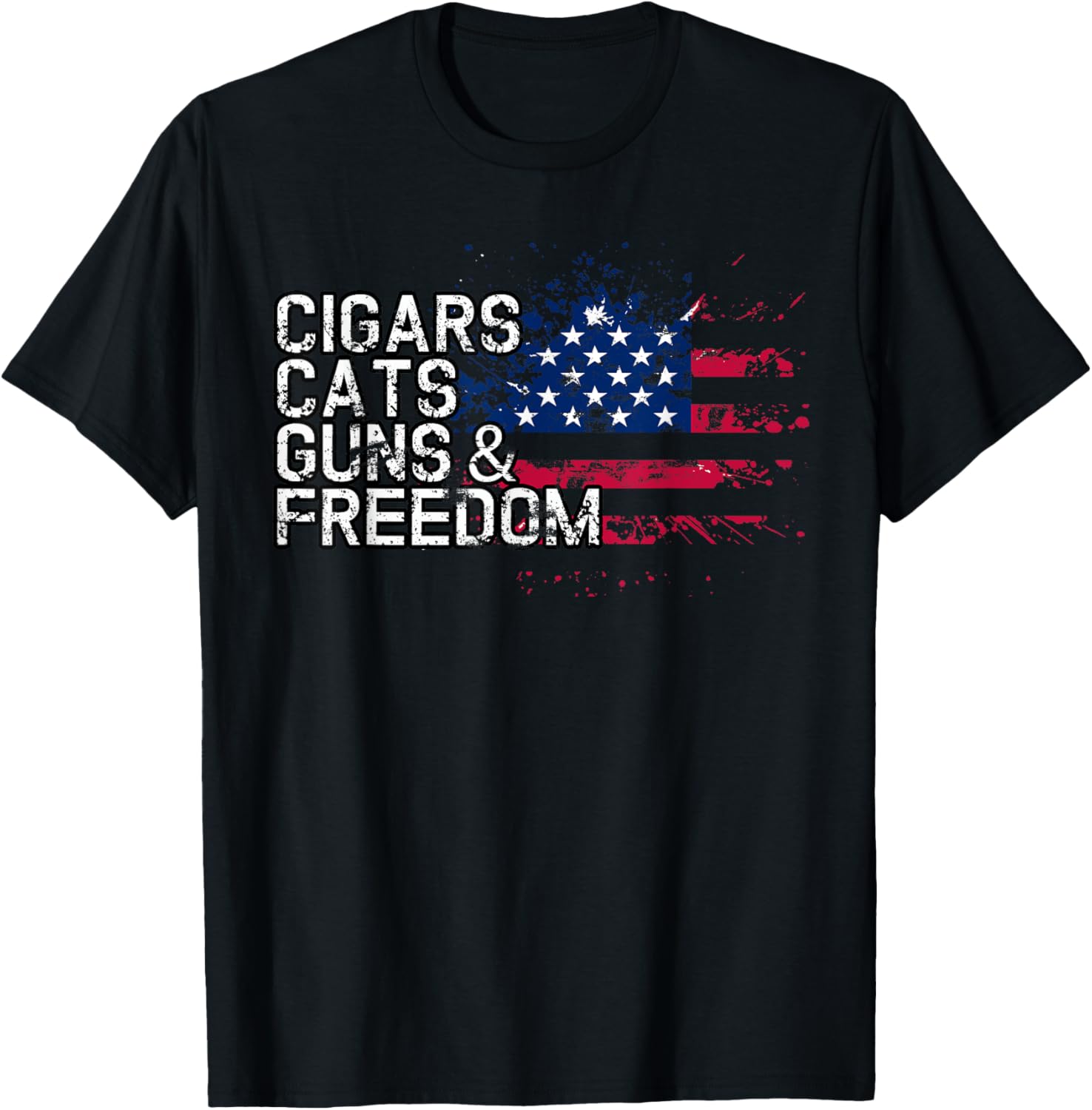 Cigars Cats Guns Freedom T Shirt Cat Men Women