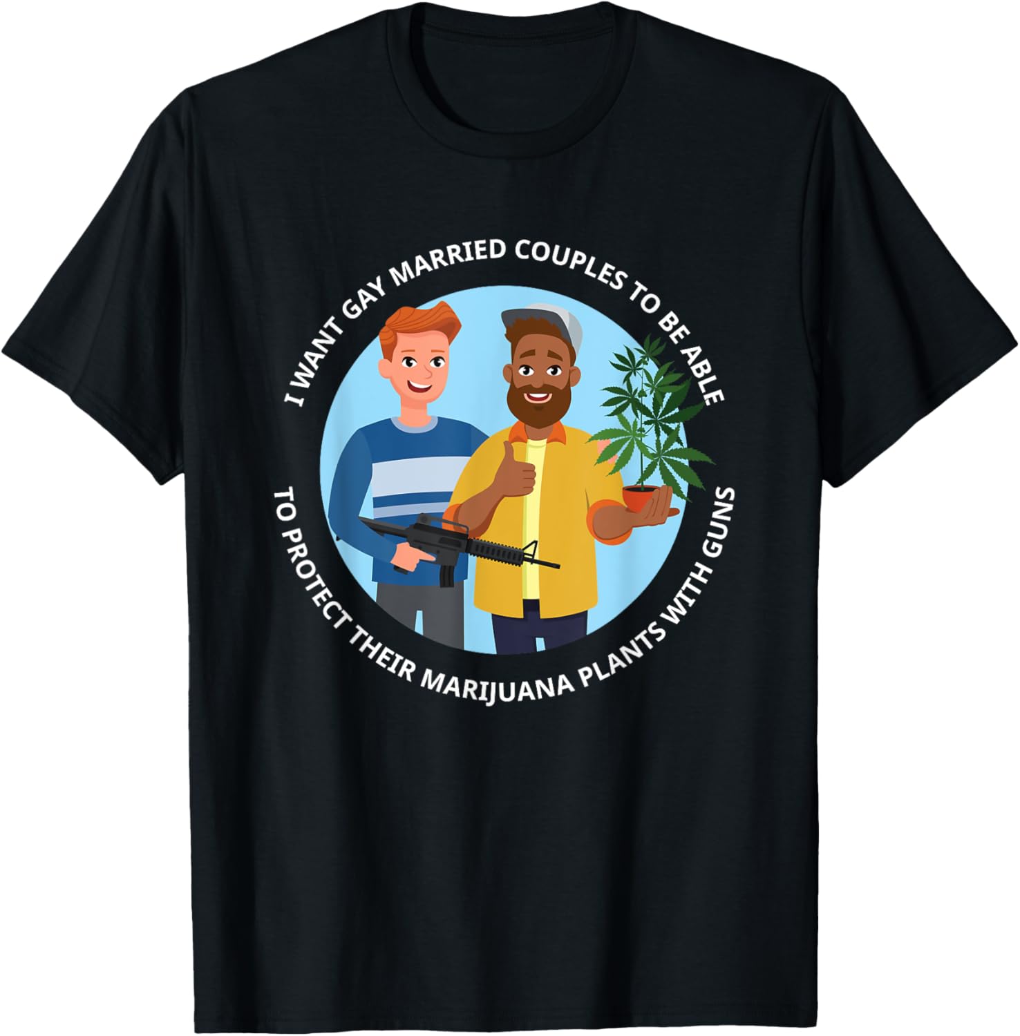 Gay Married Couple Protecting Marijuana Plant With Guns