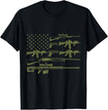 American Flag Gun T Shirt July 4Th Independence Day