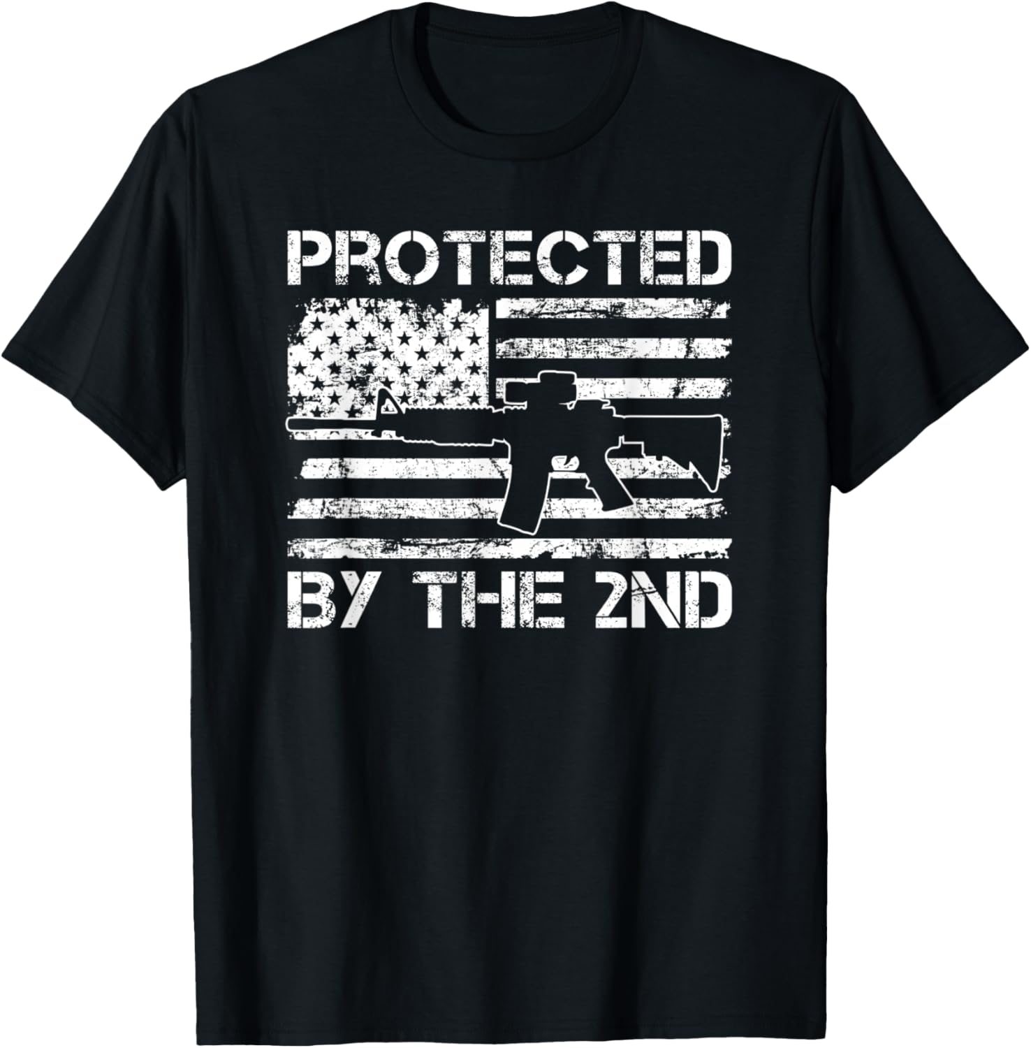 Protected By 2Nd Amendment Ar15 Usa Flag Pro Gun