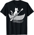 Silhouette Kitten Lover Rowing Boat Fisherman Cat