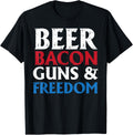 Beer Bacon Guns Freedom T Shirt Cool 4Th Of July Shirt