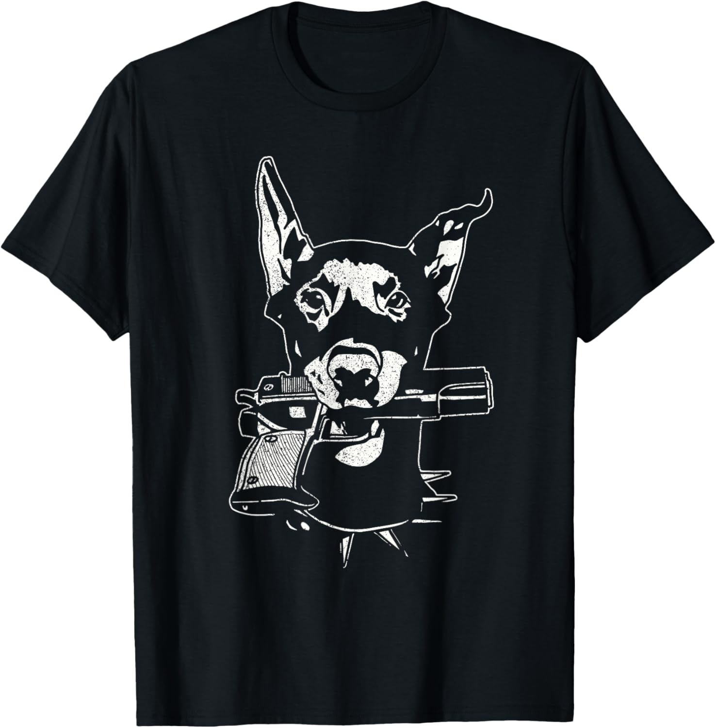 Doberman Gun Graphic Distressed Dobie Dog Doberman Pinscher