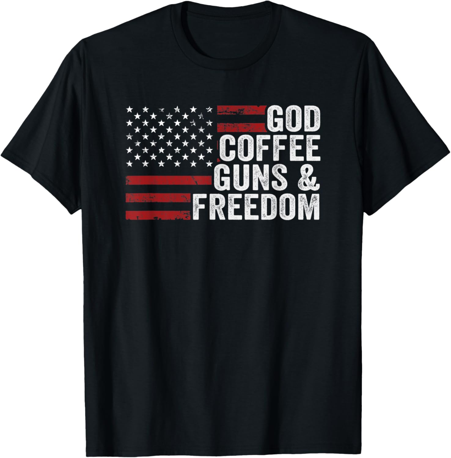 God Coffee Guns Freedom Usa Flag Funny Gun Owner