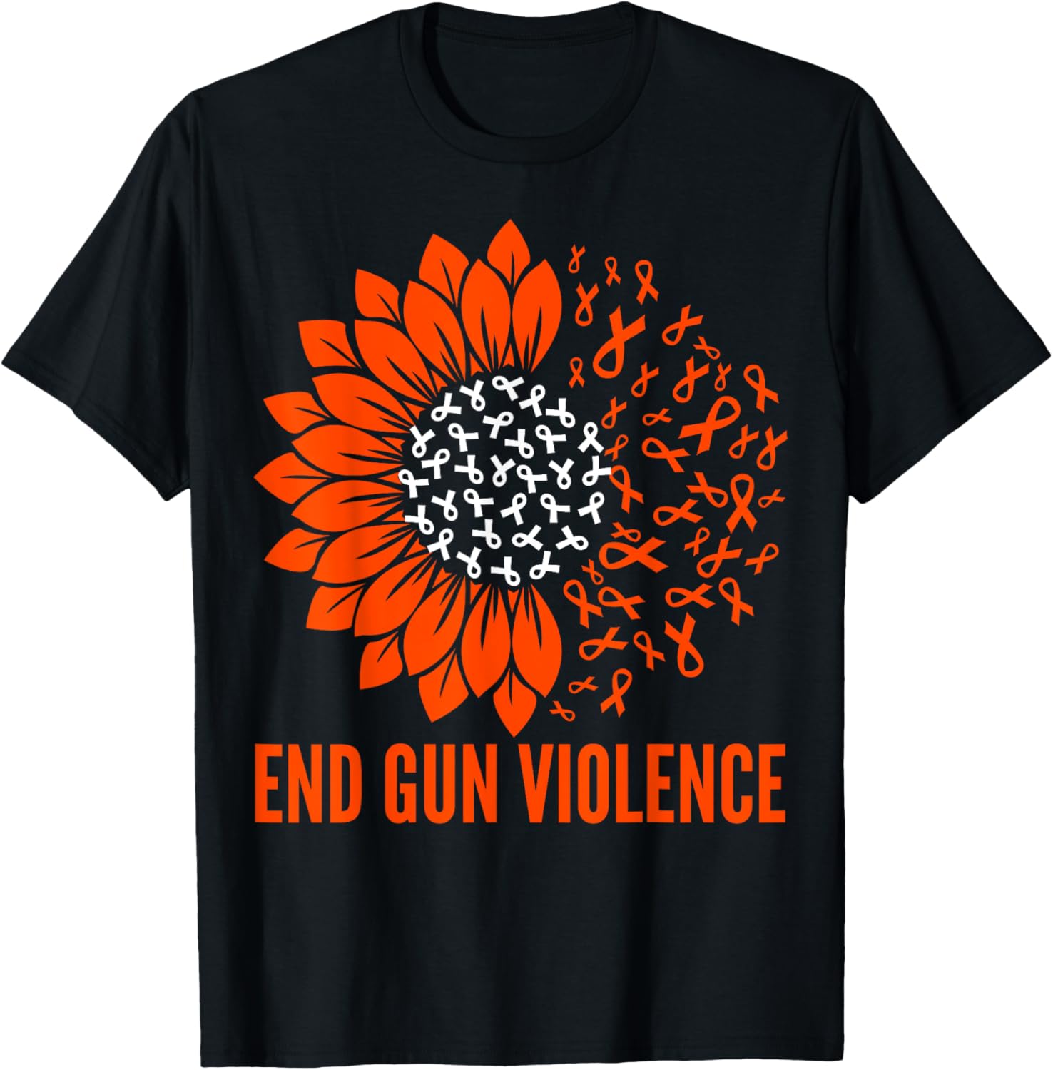 End Gun Violence Awareness Ribbon Orange Sunflower