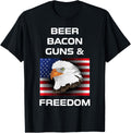 Beer Bacon Guns Freedom T Shirt 4Th Off July