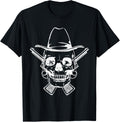 Skull Wearing Cowboy Hat Cowboys With A Gun Cowboys