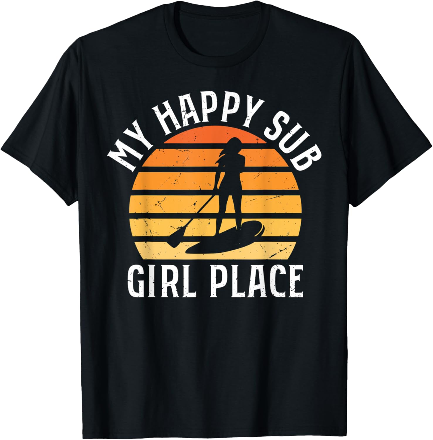 Happy Sub Girl Place Paddling Paddle Board SUP Water Sport