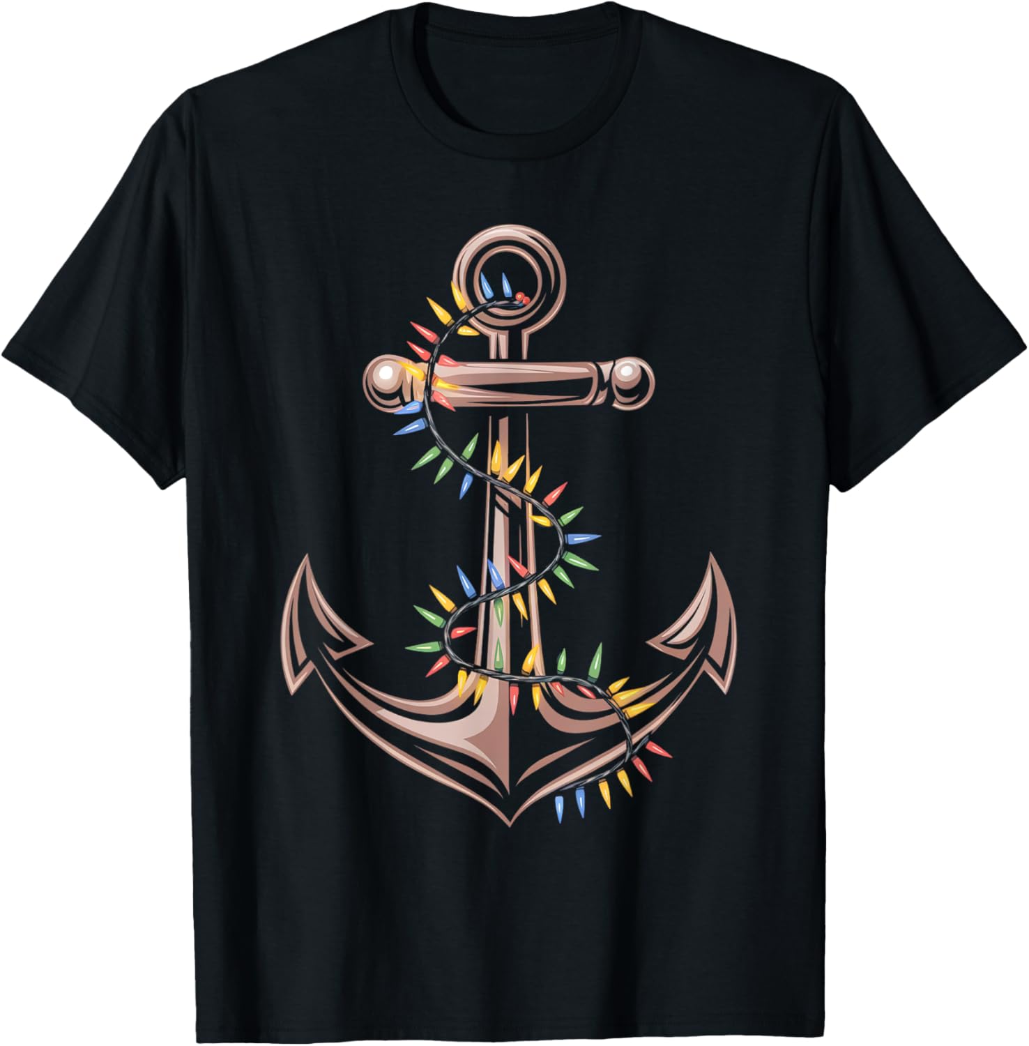 Santa Anchor Cool Christmas Lights Boating Sailing Boat
