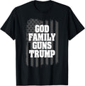 American Flag Patriotic T Shirt God Family Guns Trump T Shirt Women