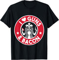 I Love Guns Bacon Funny Gun T Shirt Gun Enthusiasts