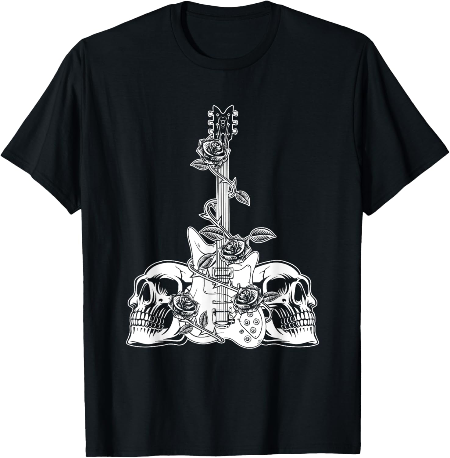 Guitar Skeleton 80S Glam Rock 1980S Guns Skull Roses