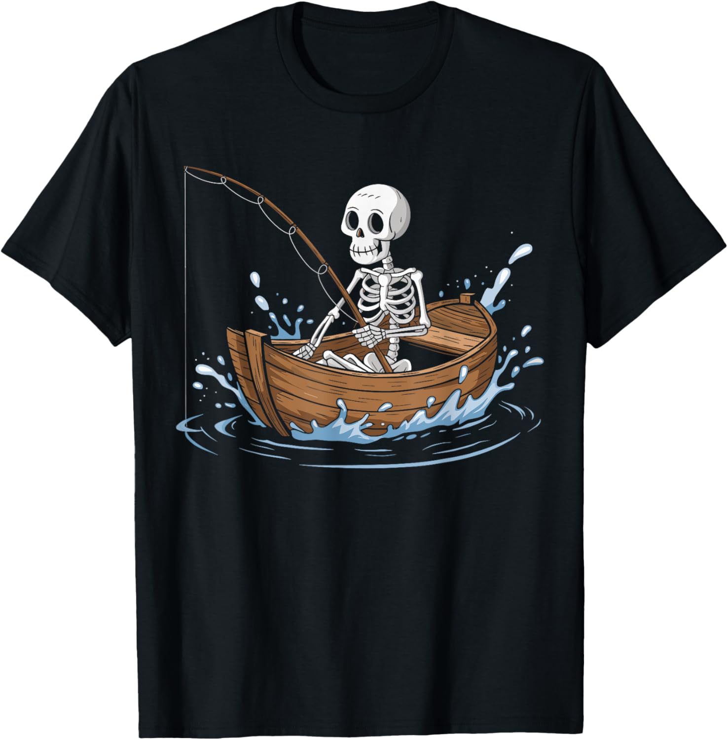 Funny Skeleton Fishing Lovers Spooky Halloween Boat