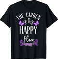 The garden is my happy Place T shirt Garden gloves and roses